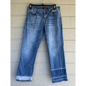 Judy Blue Womens Tiered Raw Hem Jeans Straight Leg Ankle Length Size 9 / 29